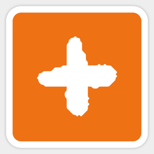 Mathmatics orange plus symbol Sticker